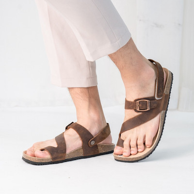 DK20 - Dép Birken Đế Trấu BIOLINE Official Quai Xỏ Ngón Unisex Nam nữ Da Bò Thật