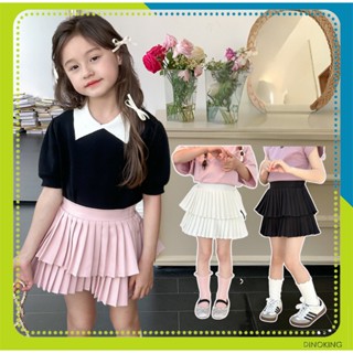 Váy xếp ly bé gái DINOKING Chân váy tầng cho bé gái chất cotton dày dặn mềm mịn Váy liền quần trẻ em 2 - 9 tuổi CV05