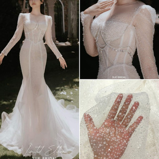 Vải lưới kim tuyến kim sa 513