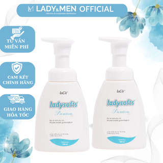 Bọt rửa phụ khoa phụ nữ Ladysofts Premium Laclé Bộ 2 chai 100ml hỗ trợ dưỡng ẩm, làm sạch, mùi thơm - Lady & Men VN