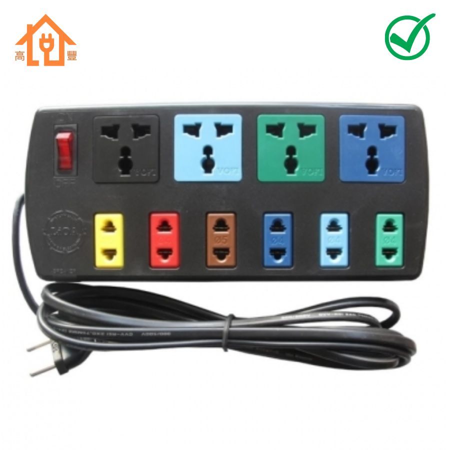 Ổ CẮM KÉO DÀI ĐA NĂNG KẾT HỢP 10 Ổ LIOA 4D6S52 5M làm từ chất liệu nhựa chịu nhiệt cao, phù hợp thiế