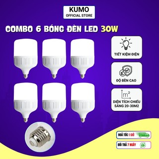 Combo 6 bóng đèn led 30w kumo ánh sáng trắng cao cấp tiết kiệm điện