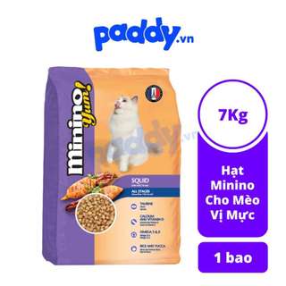 Thức ăn hạt cho mèo minino yum vị mực - 20 túi 350g