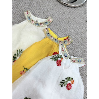 [Vani Kids] Váy yếm maxi thêu hoa tiểu thư ( 3 màu xinh xắn)