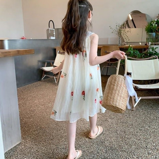 [Vani Kids] Váy yếm maxi thêu hoa tiểu thư ( 3 màu xinh xắn)