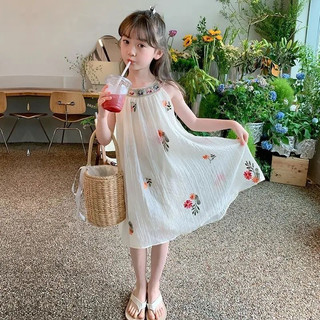[Vani Kids] Váy yếm maxi thêu hoa tiểu thư ( 3 màu xinh xắn)