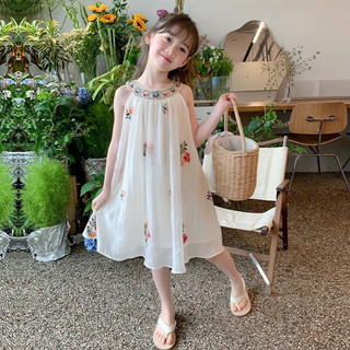 [Vani Kids] Váy yếm maxi thêu hoa tiểu thư ( 3 màu xinh xắn)