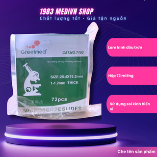Lam kính hiển vi 7102 trong suốt Lam kính đầu nhám 7105 hộp 72 cái Greetmed