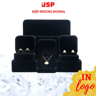 Hộp đựng nhẫn nỉ nhung JSP cao cấp nhận in Logo hộp dây chuyền vòng tay bông tai hộp nhẫn cầu hôn