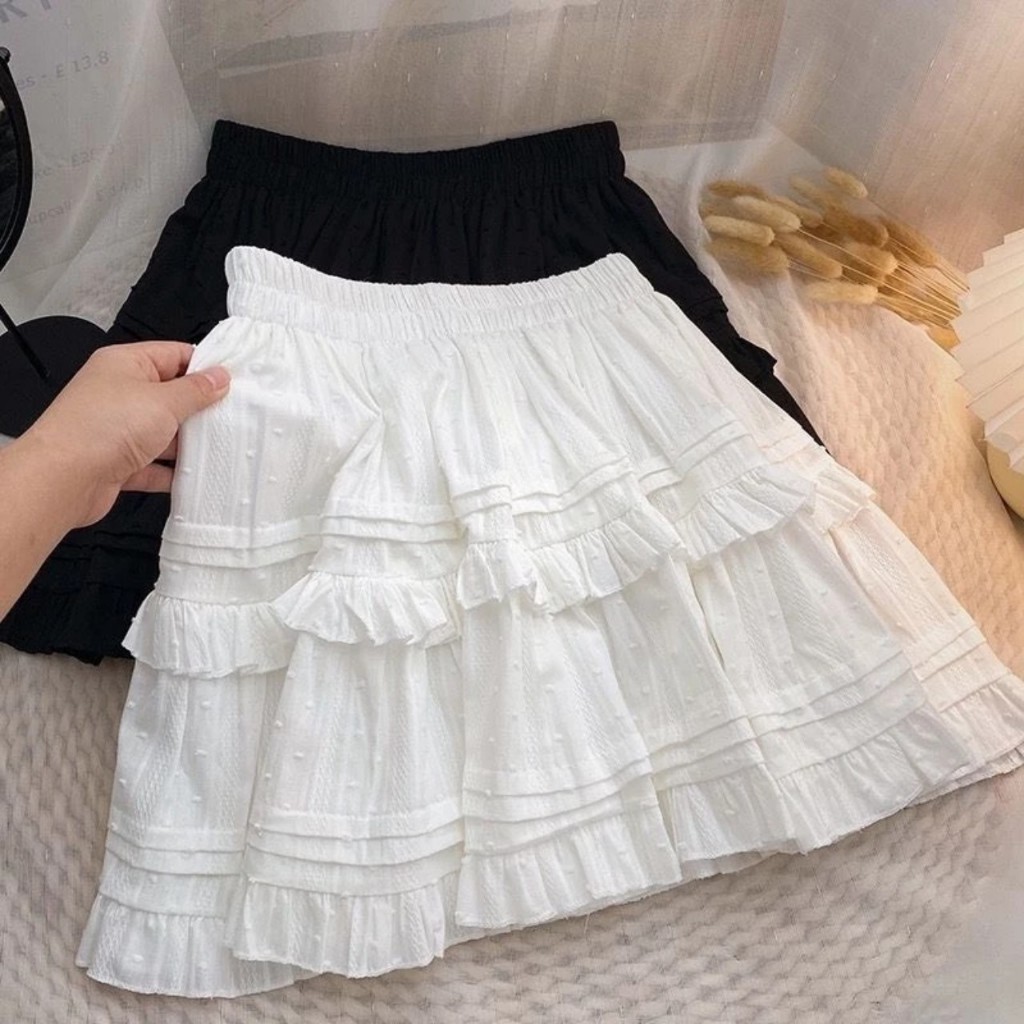 Chân Váy Ngắn Xoè Tầng Chấm Bi Xếp Ly 2 Màu Mặc Đi Chơi, Đi Du Lịch, Labibi | BigBuy360 - bigbuy360.vn