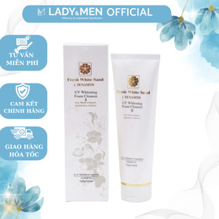 Sữa rửa mặt trắng da Fresh White Sand Tenamyd UV Whitening Foam Cleanser II 120g - Hàng chính hãng Tenamyd