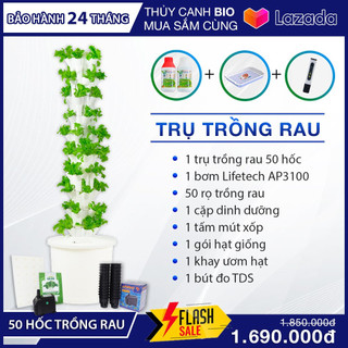 [Phiên bản 2024] Trụ Trồng Rau Thủy Canh Hồi Lưu Đẩy Đủ Phụ Kiện trồng rau