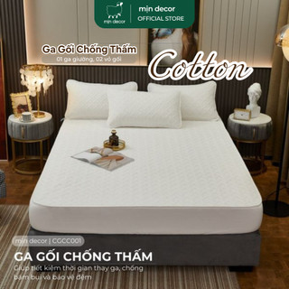 Bộ Ga Gối Cotton Chống Thấm Mịn Decor Mềm Mịn Chống Nước Kích Thước 1m6x2m l 1m8x2m l 2mx2m2 Đệm Dưới 20cm