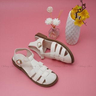 Giày Sandal Rọ nữ đan 3 NAN ngang CHIBAMY phong cách Nhật cao 3cm