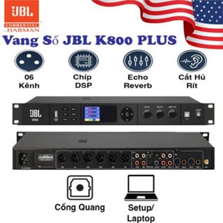 Vang Số JBL K800 - 3 Cấp Chống Hú - Sử Dụng Chip DSP, Tặng Kèm Dây Canon, Hiệu Ứng Echo, Reverb Mượt Mà, Có Màn Hình LCD
