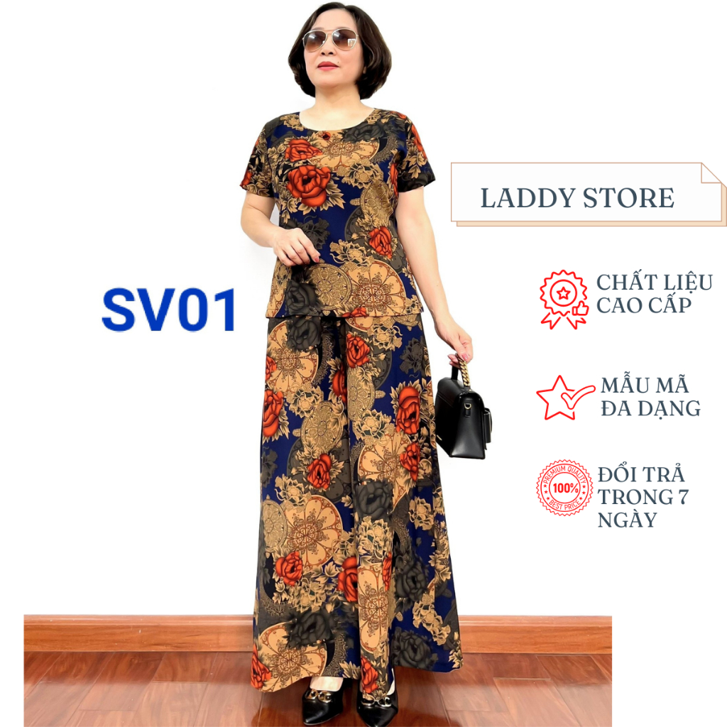 Bộ Lụa Hàn Châu Quần Sớ Váy Sành Điệu Cho Mẹ - Laddy Store