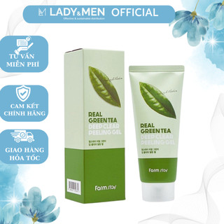 Tẩy tế bào chết Farmstay 100ml tinh chất Trà xanh dưỡng ẩm, trắng da, giảm mụn đầu đen - Hàng chính hãng - Lady & Men VN