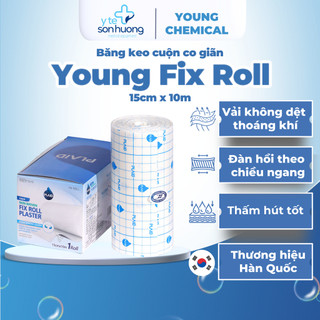 Băng Keo Cuộn Co Giãn Young Fix Roll,Chất Liệu Khoáng Khí, Độ DÍnh Cao An Toàn Cho Da Hộp 1 cuộn