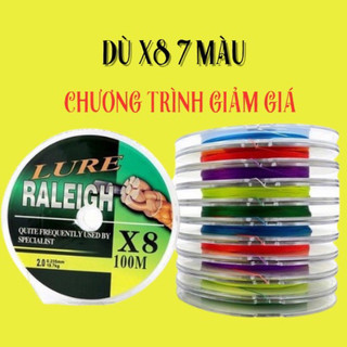 Dù câu cá pe dù câu lure x8 7 màu dù câu lure siêu bền. dù x8