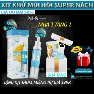 Combo super nách x5 2in1 serum nach, toner nach, xịt miệng kiss love nls - sandotrend