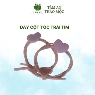 Dây cột tóc trái tim buộc tóc 1k bằng thun đính trái tim xinh xắn dễ thương dành cho bé gái