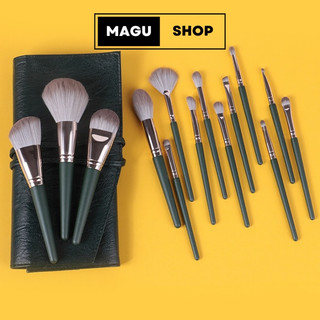 Bộ cọ trang điểm 14 cây dành cho cá nhân và chuyên nghiệp mã BC014 (xanh rêu)
