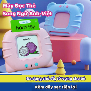 Máy đọc thẻ song ngữ anh việt amazing kids tặng kèm thẻ flashcard thông minh và sạc giáo dục sớm cho bé