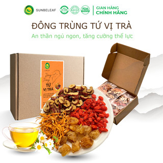 Đông Trùng Hạ Thảo Tứ Vị Trà SunBeleaf-Trà An Thần, Ngủ Ngon (Đông Trùng Hạ Thảo, Táo Đỏ, Kỹ Tử, Long Nhãn)