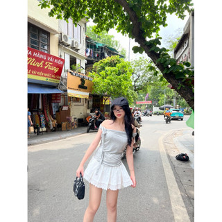 Chân váy xoè xếp li basic cạp chun freesize bazizcloset