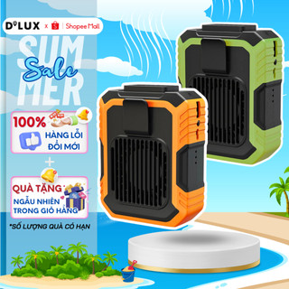 Quạt Tích Điện Kiêm Sạc Dự Phòng 6000mAh Đeo Thắt Lưng, Đeo Cổ, Cầm Tay Để Bàn Với 3 Mức Gió, Cổng Sạc Type C Tiện Dụng