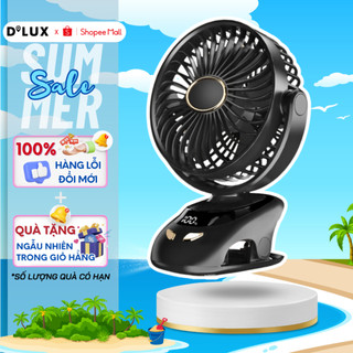 Quạt Mini Tích Điện Để Bàn Tích Hợp Đèn Ngủ Cao Cấp, Quạt Kẹp Bàn Tích Điện Pin 6000mAh Có Màn Hình Hiển Thị Pin - BH 12