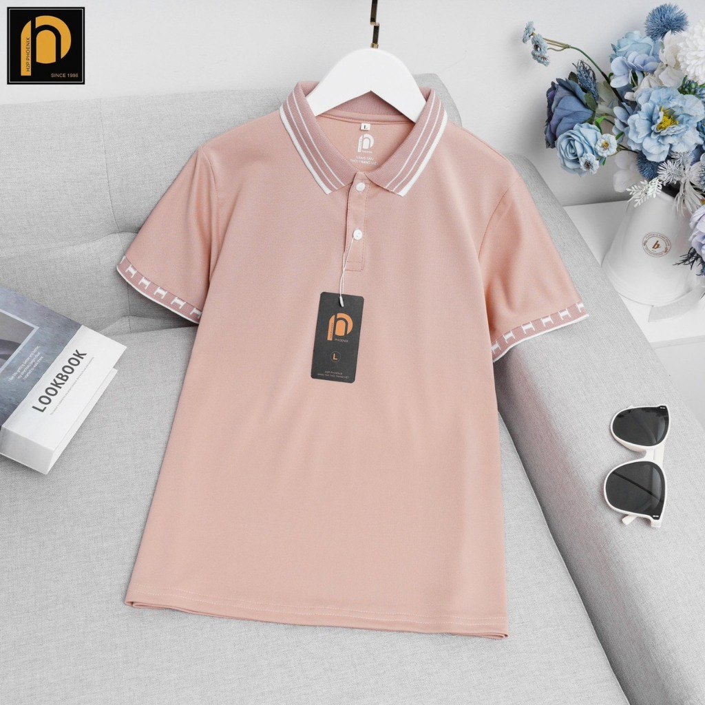 Áo Thun polo nữ thời trang H2P PHOENIX phối sọc viền cổ cơ bản xẻ tà thiết kế đẹp nhiều màu sang trọ