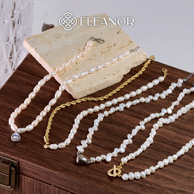 Dây chuyền nữ ngọc trai nhân tạo Eleanor Accessories dạng chuỗi hạt phụ kiện trang sức vòng cổ 7674