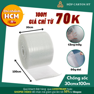 Xốp nổ chống sốc 30cmx100m, bong nổ bóng khí bọc hàng xốp nổ giá rẻ - Hộp carton HT