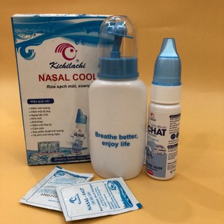 Bình rửa mũi Nasal Cool , tặng 6 gói muối rửa mũi
