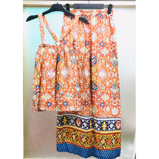 Set yếm thổ cẩm quần ống rộng