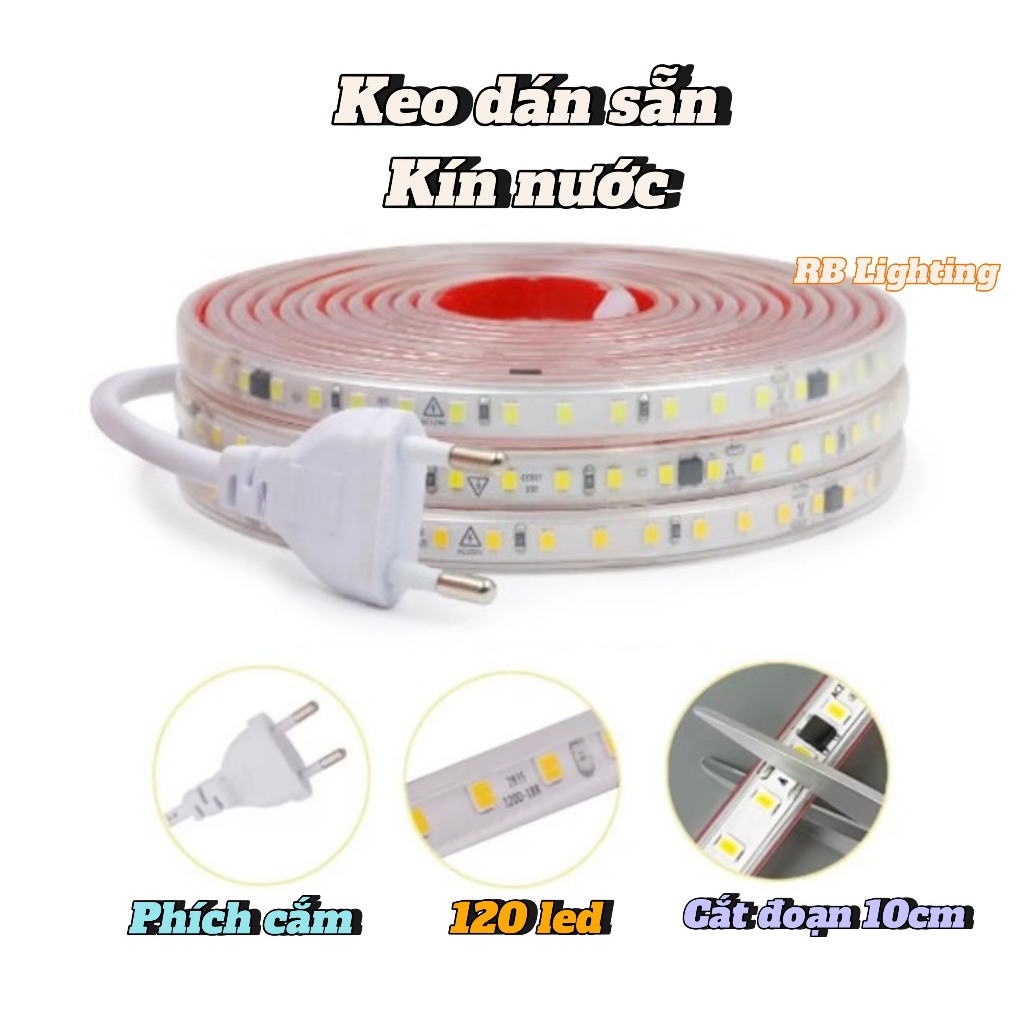 Combo 3M, 5M, 10M, 15M kèm nguồn led dây hắc trần, tủ kệ, quấn cây siêu sáng loại 1, keo sẵn