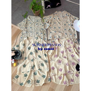 𝐂𝐨𝐦𝐢𝐜 /Đồ bộ nữ 𝐩𝐢𝐣𝐚𝐦𝐚 𝐭𝐨̛ đ𝐮̃𝐢 tay cộc quần cộc mặc nhà