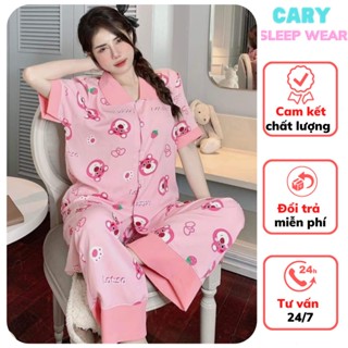 Đồ bộ mặc nhà ,set đồ bộ nữ pijama tay ngắn quần dài cổ sen dễ thương CARY - CDS