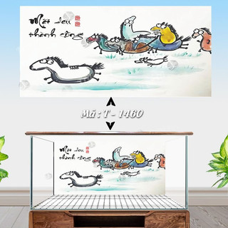 Tranh 3d bể cá cảnh mẫu tranh mã đáo thành công - tranh bể cá sẵn keo dán - tặng kèm bộ dụng cụ dán