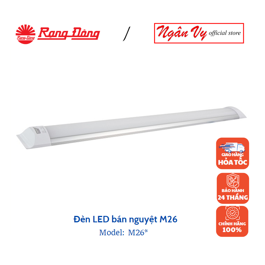 Đèn Led bán nguyệt Mica M26 công suất 20w/40w Rạng Đông - Model: M26 1200/40W