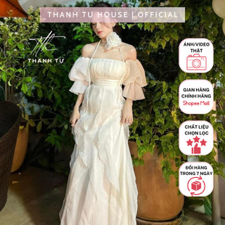Đầm Thiết Kế Tiểu Thư Phối Bèo (CÓ TẶNG BÔNG HỒNG ĐEO CỔ) V868-- Thanh Tự