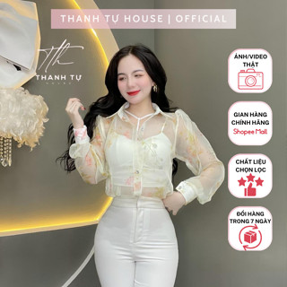 Áo Thiết Kế THANH TỰ Voan Tơ Tay Bồng Cách Điệu Dành Cho Nữ Đi Chơi (Kèm Áo Bra) - A311