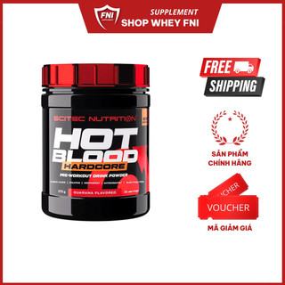 Scitec nutrition – pre workout hot blood hardcore 375g , tăng sức mạnh cơ bắp