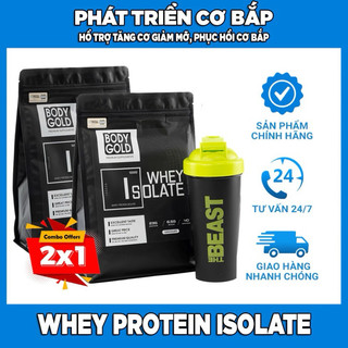 Combo 2 túi sữa tăng cơ giảm mỡ whey protein body gold 1 kg + quà tặng vip