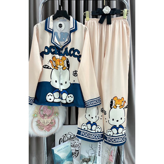 Bộ ngủ mặc nhà pijama thỏ kem lụa xước Sam