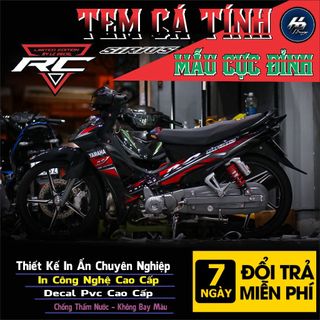 Tem sirius đỏ đen rc  giả zin chất.tem rời,in chất liệu decal trắng 3 lớp chống bay màu,dán cho xe dàn áo màu đen