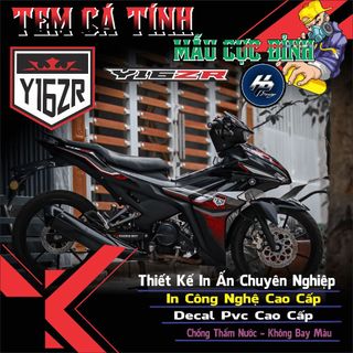 tem y16zr dán cho xe exciter 155 đen chất,tem rời in chất liệu decal trắng 3 lớp