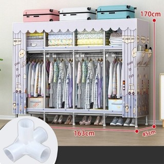 Tủ Quàn Áo vải khung Thép 2 buồng Tủ kệ để đồ có lót vải cotton loại siêu bền tủ vải quần áo tủ khung thép chống gỉ