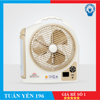  Quạt sạc tích điện dạng hộp AC&DC 10 inch Honjianda FL223 1-2 bình - có đèn LED & USB 
